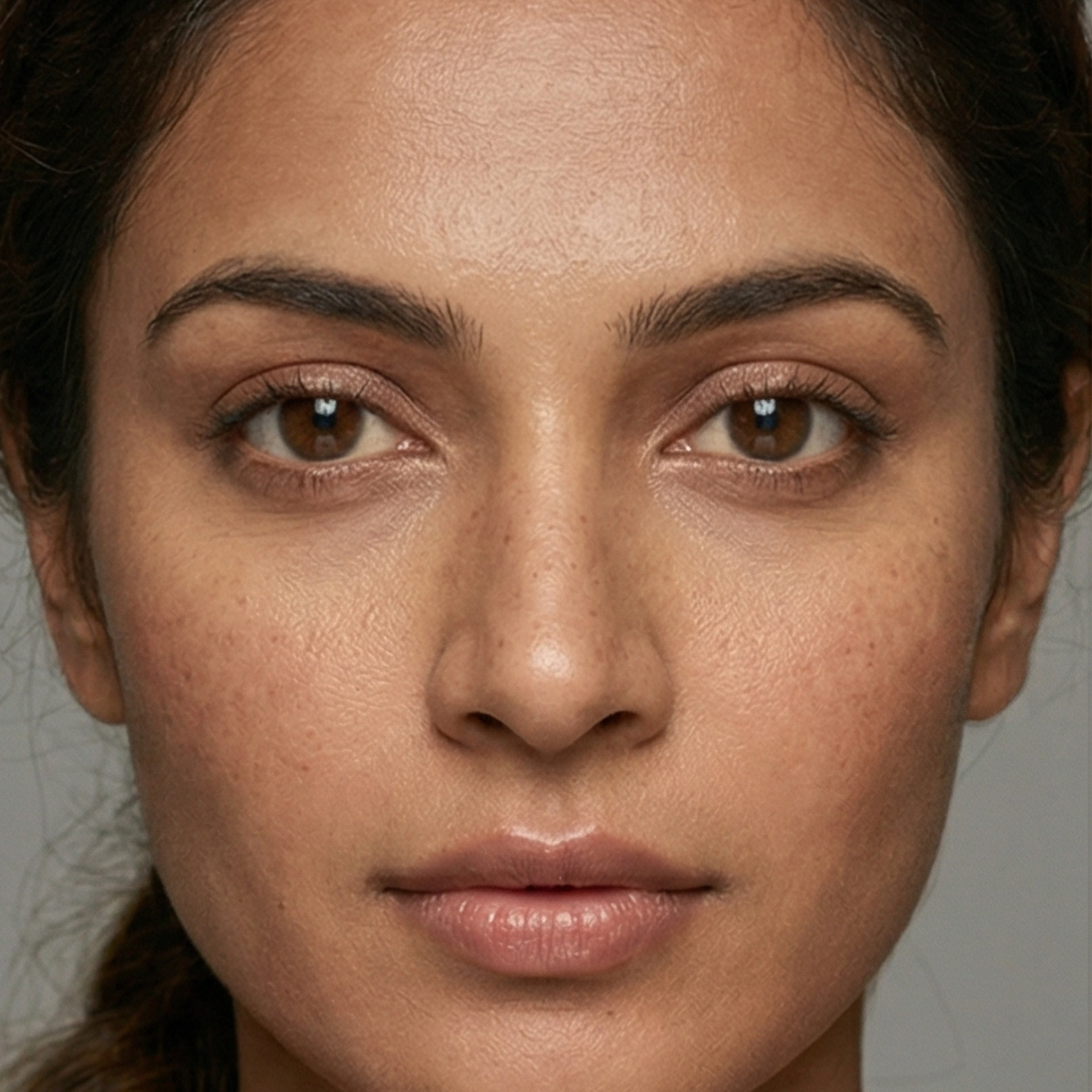 Detan cream — before, uneven-looking skin tone